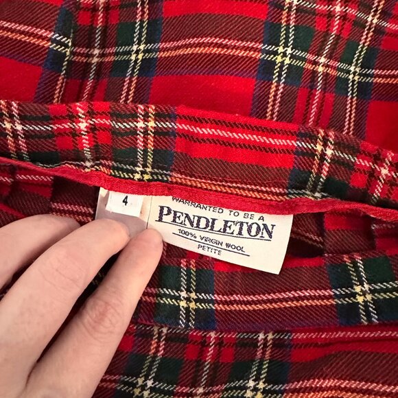 Vintage Pendleton Skirt Plaid Drop Pleated Preppy 100% Wool Made USA Tartan - Picture 5 of 5